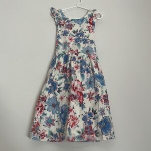 Gap kids floral dress blue and pink size medium